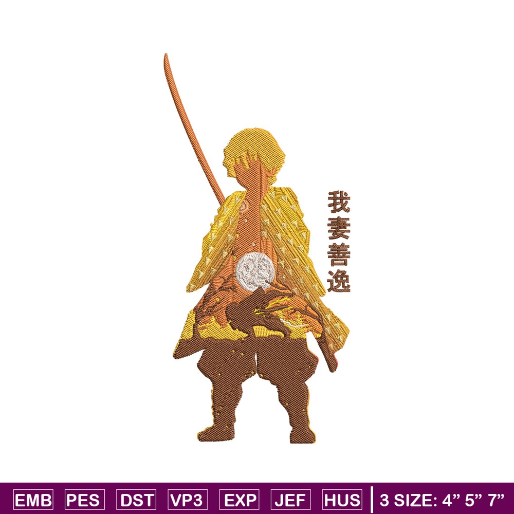 Zenitsu poster Embroidery Design,Demon slayer Embroidery,Embroidery File, Anime Embroidery,Anime shirt, Digital download.jpg