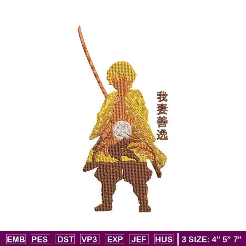 Zenitsu poster Embroidery Design,Demon slayer Embroidery,Embroidery File, Anime Embroidery,Anime shirt, Digital download.jpg