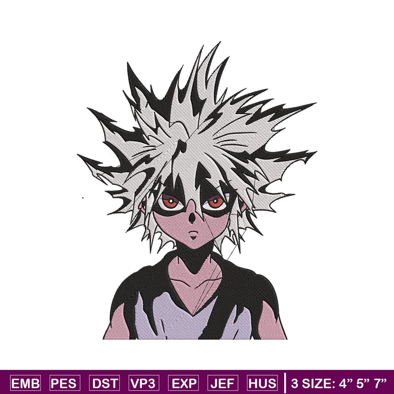 Zoldyck Killua Embroidery Design, Hxh Embroidery, Embroidery File, Anime Embroidery, Anime shirt, Digital download.jpg