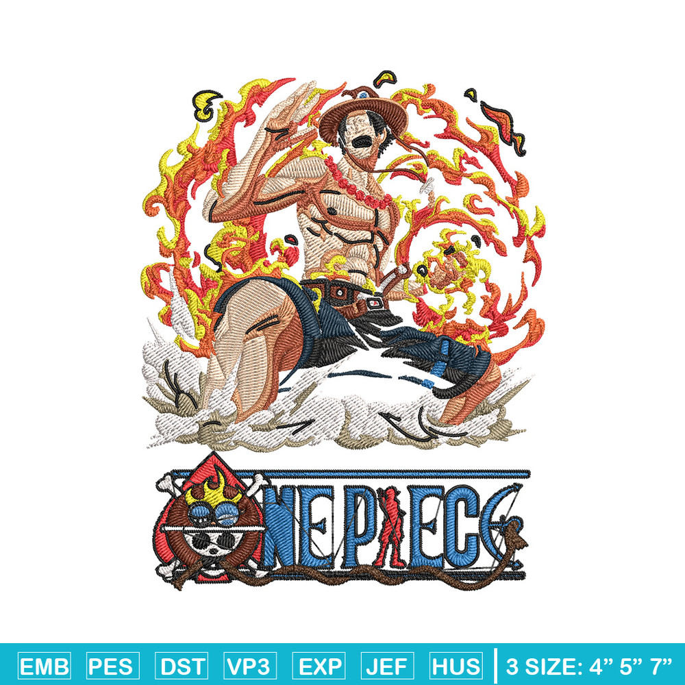 Ace Poster Embroidery Design,One piece Embroidery, Embroidery File, Anime Embroidery, Anime shirt, Digital download.jpg