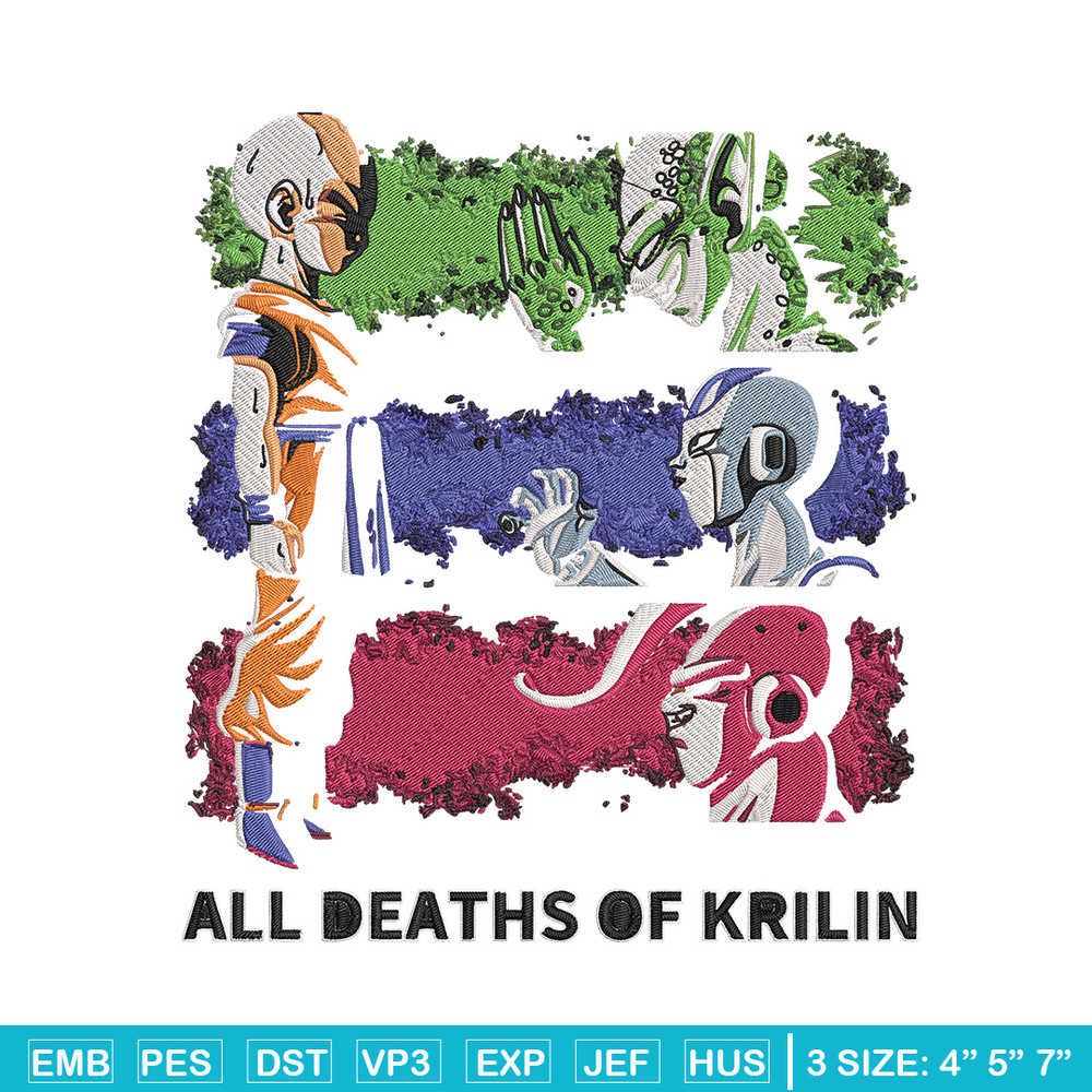 All deaths of krilin Embroidery Design, Dragonball Embroidery, Embroidery File, Anime Embroidery, Digital download.jpg