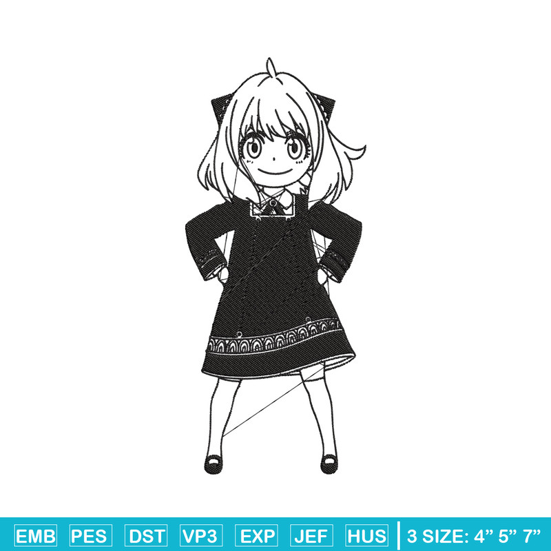 Anya Forger Embroidery Design, Spy x family Embroidery, Embroidery File, Anime Embroidery, Anime shirt, Digital download.jpg