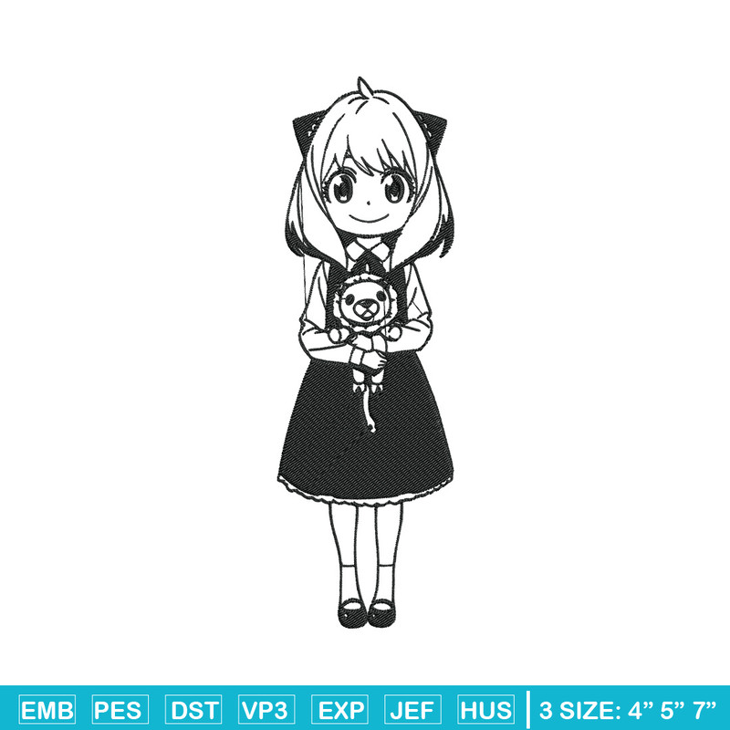Anya Forger Embroidery Design, Spy x family Embroidery, Embroidery File, Anime Embroidery, Anime shirt,Digital download.jpg