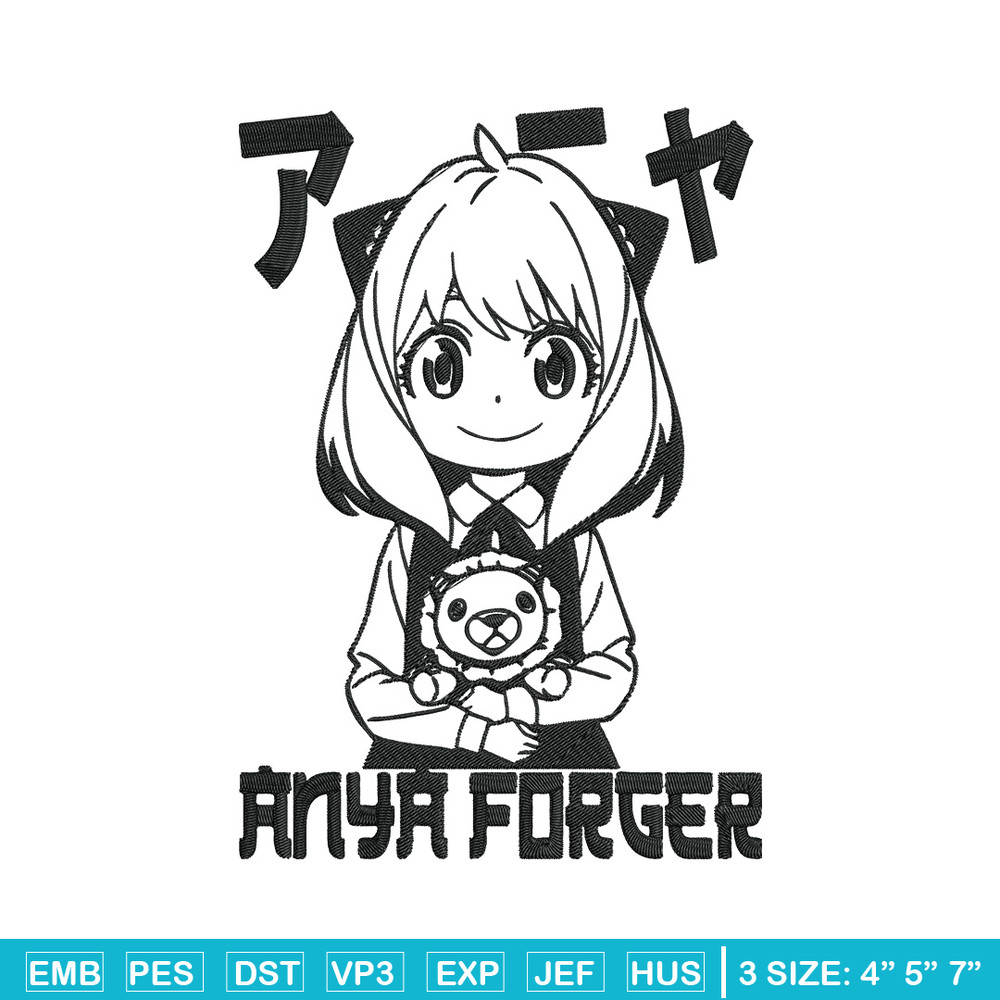 Anya forger Embroidery Design, Spy x family Embroidery, Embroidery File, Anime Embroidery, Digital download.jpg