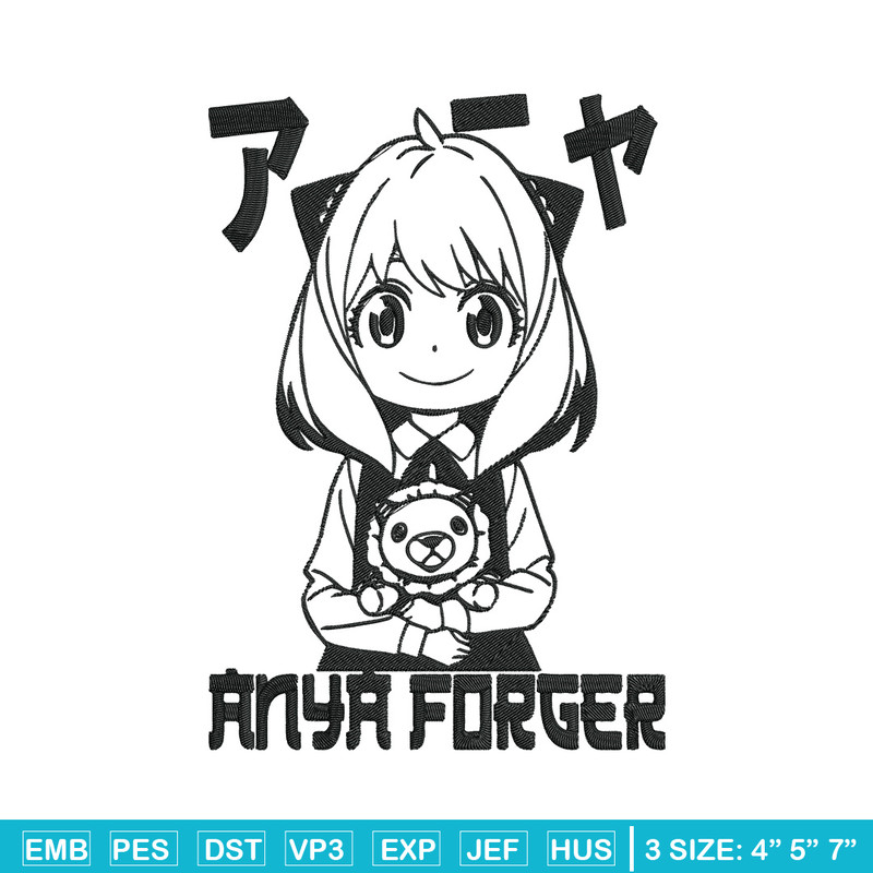 Anya forger Embroidery Design, Spy x family Embroidery, Embroidery File, Anime Embroidery, Digital download.jpg