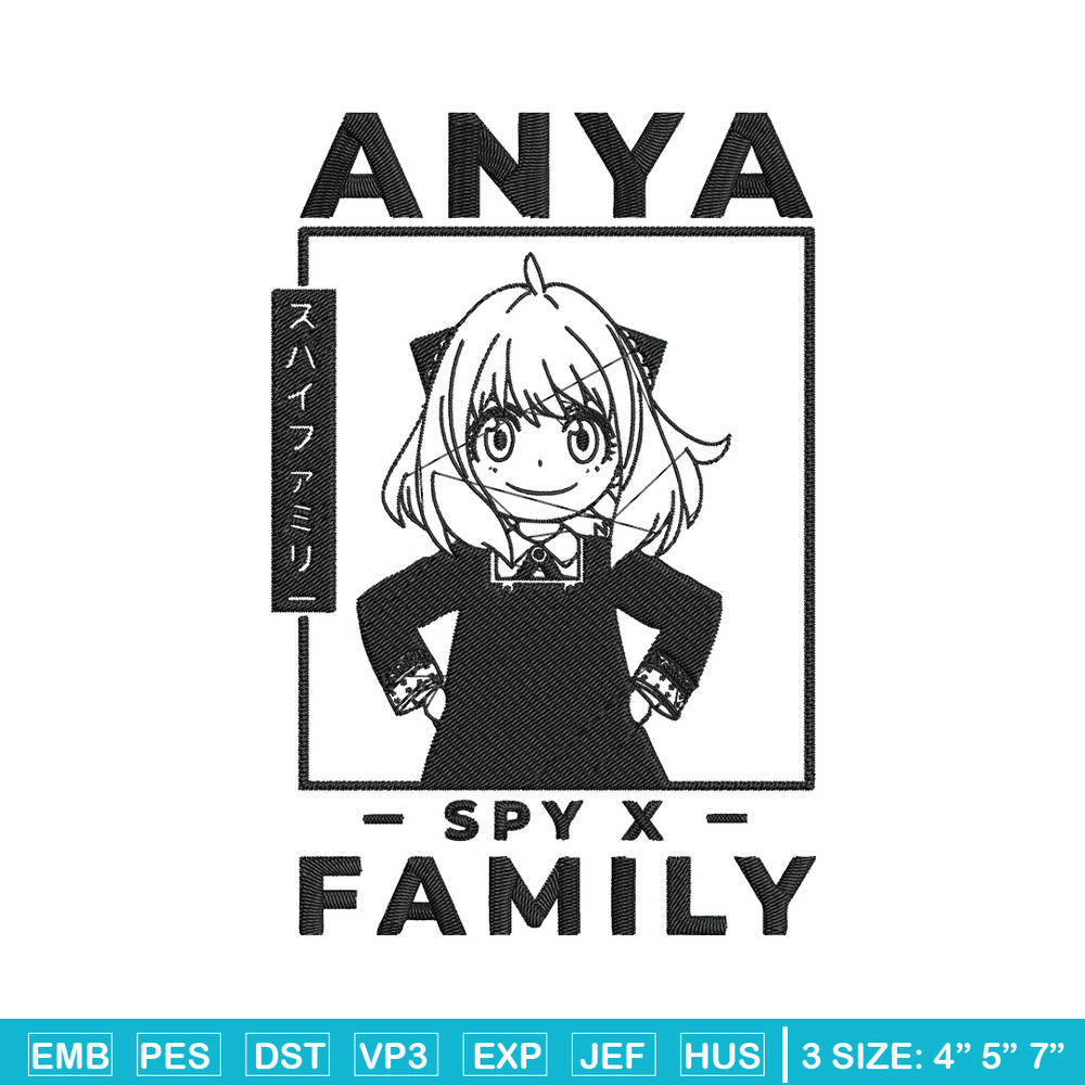 Anya poster Embroidery Design, Spy x family Embroidery, Embroidery File, Anime Embroidery, Anime shirt, Digital download.jpg
