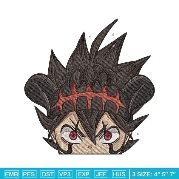 Asta Peeker Embroidery Design, Black clover Embroidery, Embroidery File, Anime Embroidery, Anime shirt, Digital download.jpg