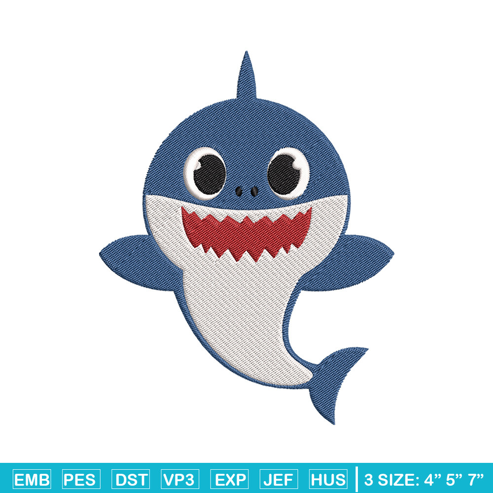 Baby Shark Embroidery Design, Shark Embroidery, Embroidery File, Embroidery design, Digital download..jpg
