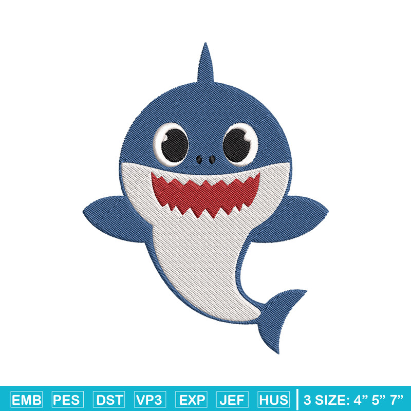 Baby Shark Embroidery Design, Shark Embroidery, Embroidery File, Embroidery design, Digital download..jpg