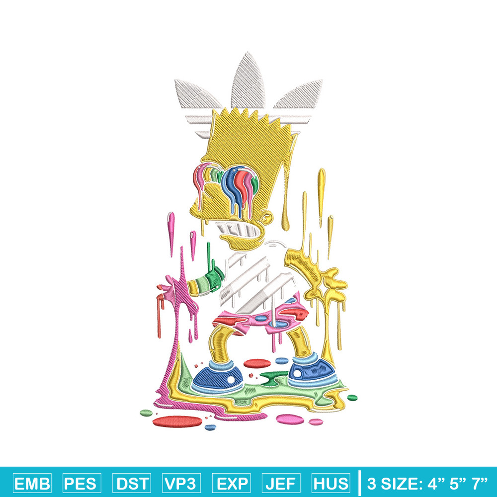 Bart simpson Embroidery Design, Simpson Embroidery, Embroidery File, Adidas Embroidery, Anime shirt, Digital download..jpg