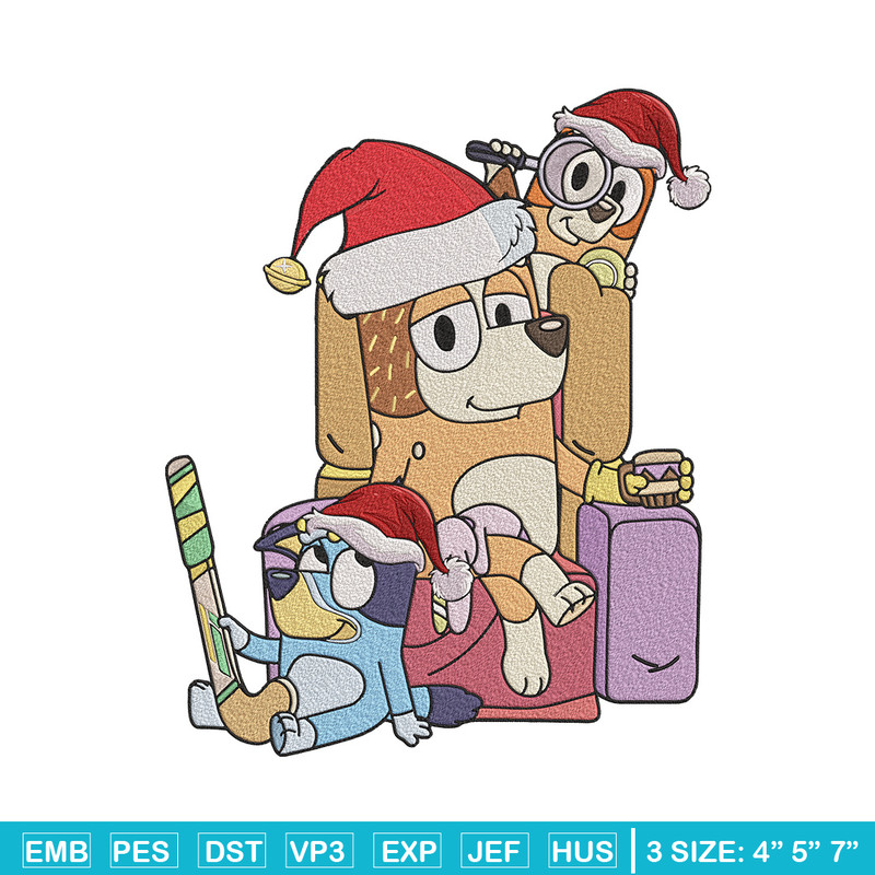 Bluey family Embroidery Design, Bluey Embroidery, Embroidery File, Chrismas Embroidery,Anime shirt, Digital download..jpg