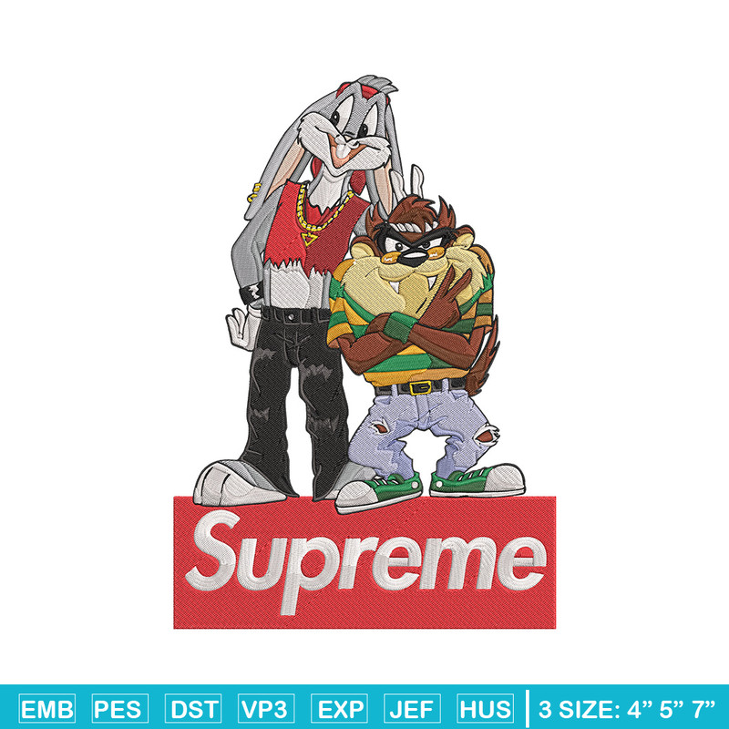Bunny Taz Embroidery Design, Bunny Taz Embroidery, Embroidery File, Anime Embroidery, Supreme shirt, Digital download.jpg