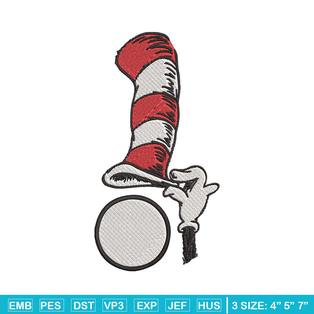 Cat In The Hat Embroidery Design, Cat In The Hat Embroidery, Embroidery File, logo shirt, Digital download.jpg