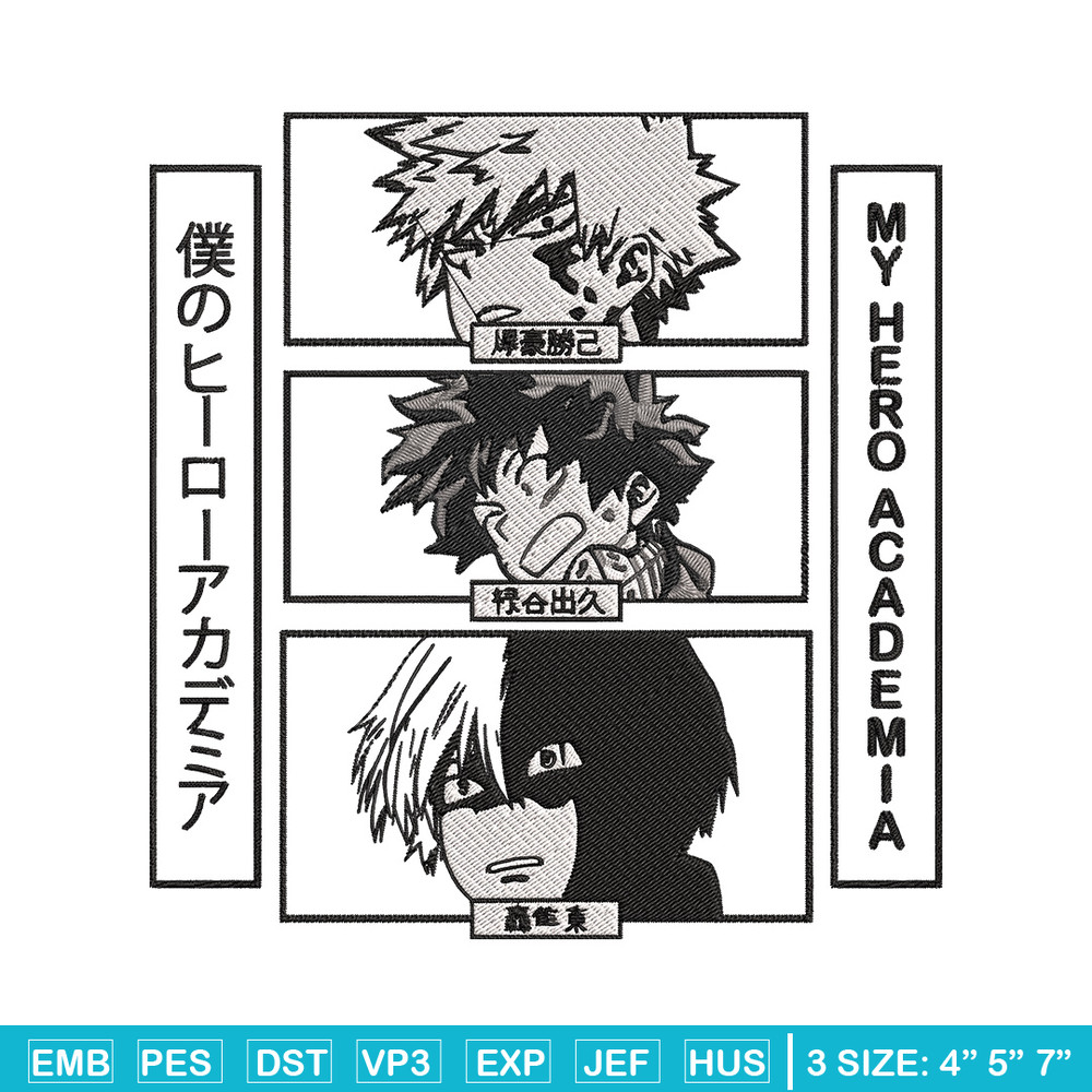 Deku friends Embroidery Design, Mha Embroidery, Embroidery File, Anime Embroidery, Anime shirt, Digital download..jpg
