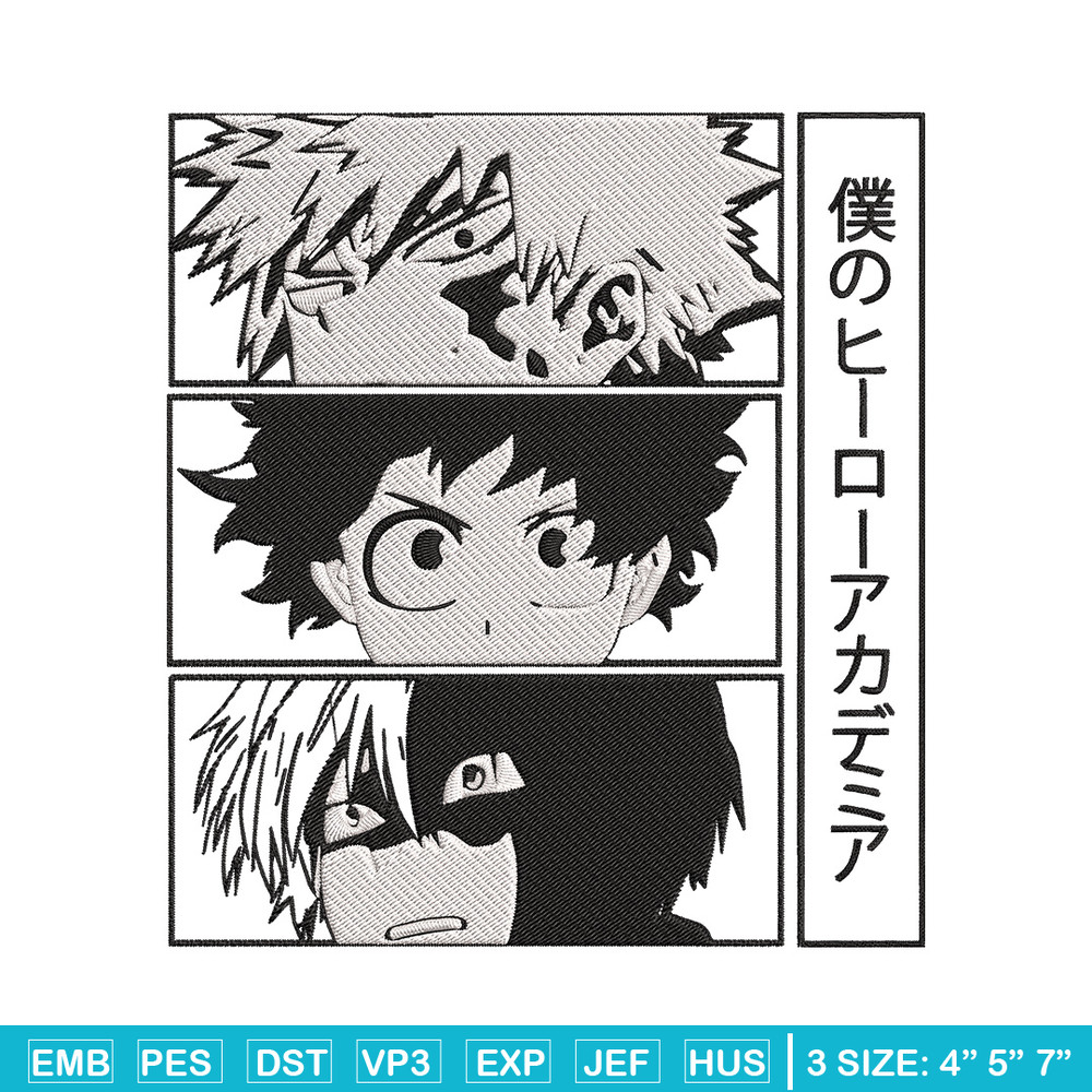 Deku friends Embroidery Design, Mha Embroidery, Embroidery File, Anime Embroidery, Anime shirt,Digital download..jpg