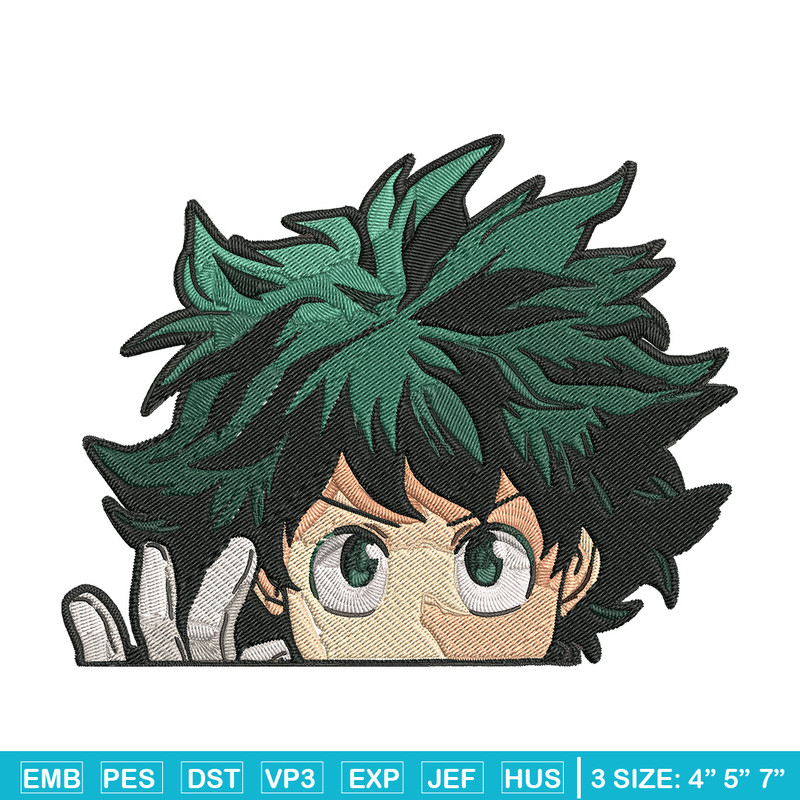 Deku Peek Embroidery Design, Mha Embroidery, Embroidery File, Anime Embroidery, Anime shirt, Digital download.jpg