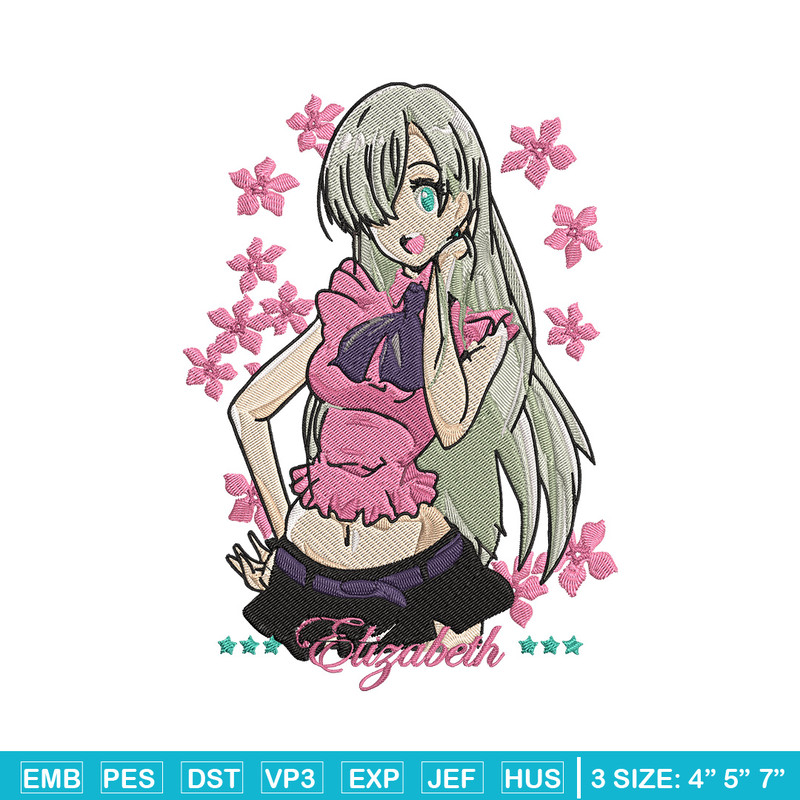 Elizabeth Embroidery Design, Seven Deadly Sins Embroidery, Embroidery File,Anime Embroidery,Anime shirt,Digital download.jpg