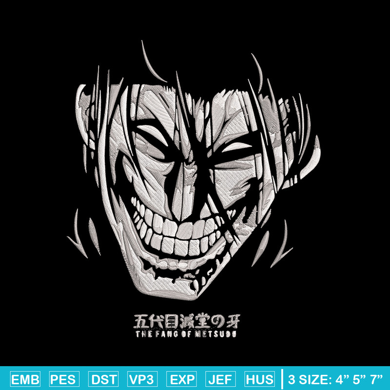 Eren Yeager Embroidery Design, Aot Embroidery, Embroidery File, Anime Embroidery, Anime shirt, Digital download..jpg