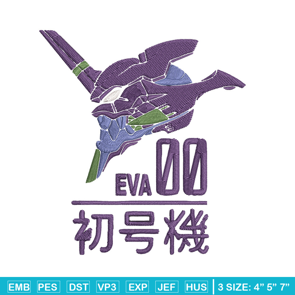 Eva 00 Evangelion Embroidery Design, Evangelion Embroidery,Embroidery File,Anime Embroidery,Anime shirt,Digital download.jpg