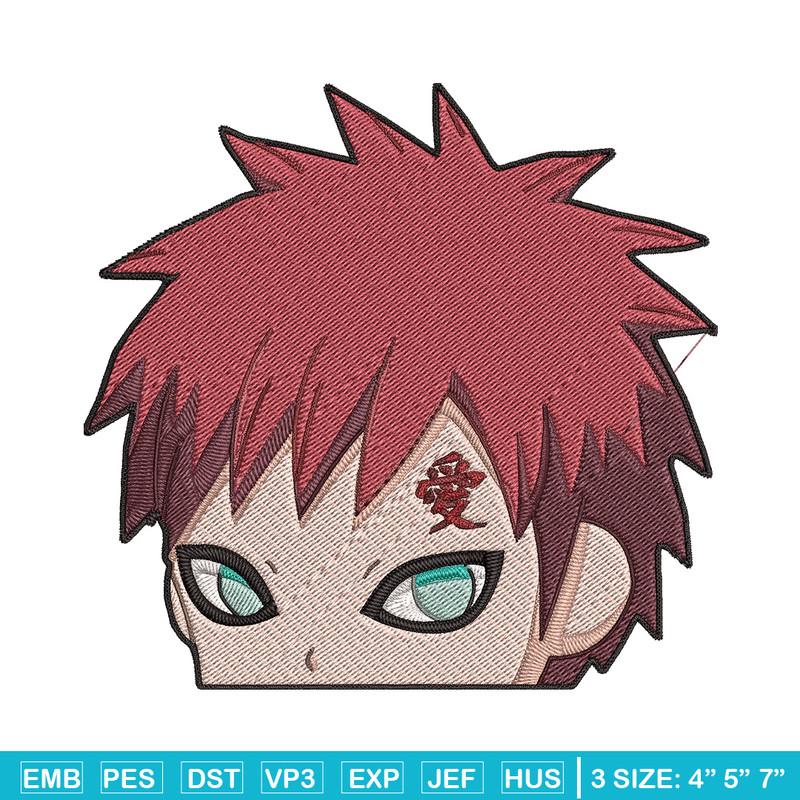 Gaara Peeker Embroidery Design, Naruto Embroidery, Embroidery File, Anime Embroidery,Anime shirt, Digital download.jpg