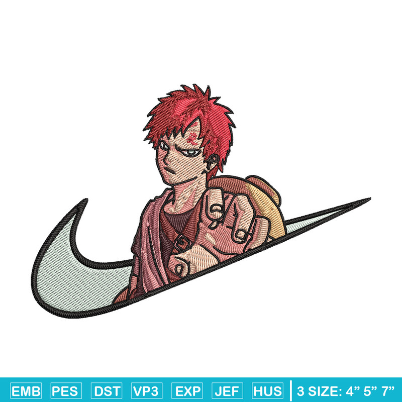 Gaara x nike Embroidery Design, Naruto Embroidery, Embroidery File, Nike Embroidery, Anime shirt, Digital download.jpg