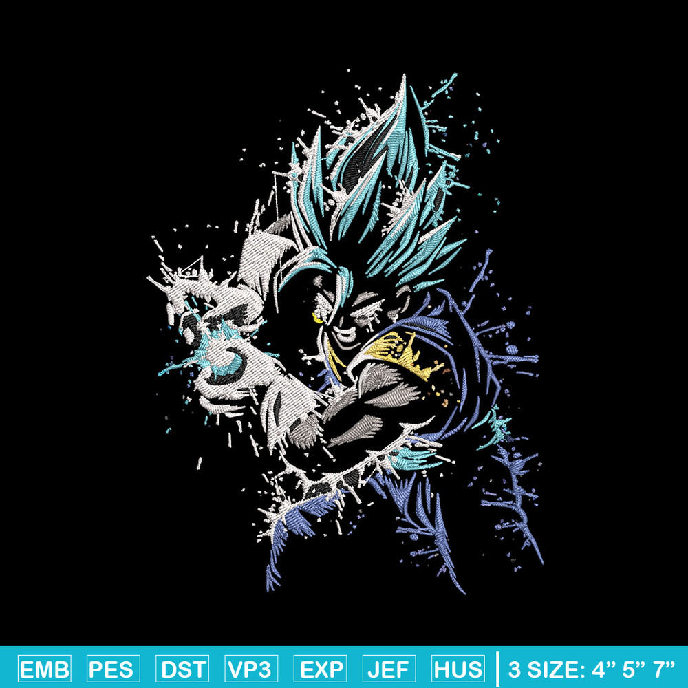 Gogeta Embroidery Design, Dragonball Embroidery, Embroidery File, Anime Embroidery, Anime shirt, Digital download.jpg