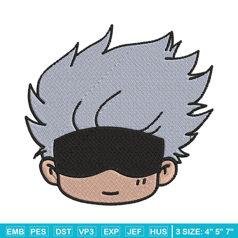 Gojo chibi Embroidery Design, Jujutsu Embroidery, Embroidery File, Anime Embroidery, Anime shirt, Digital download.jpg