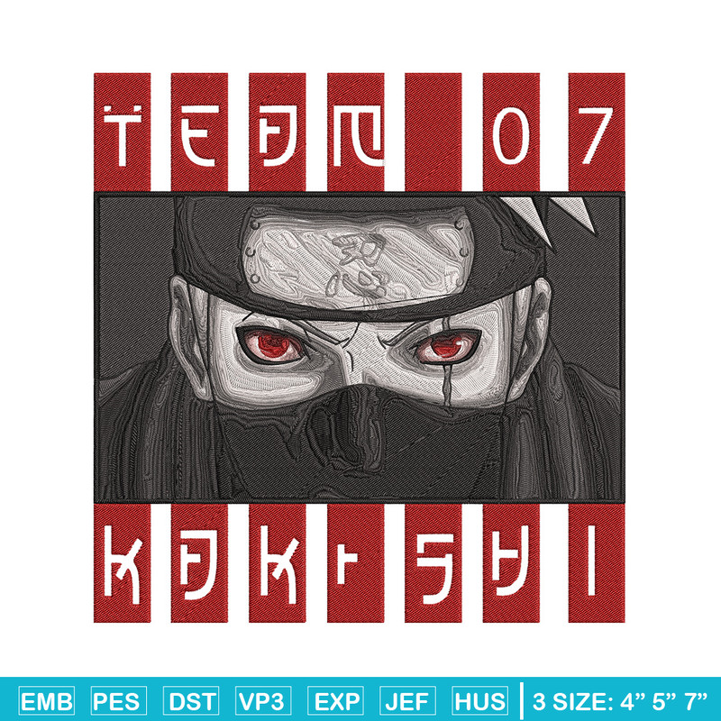 Hatake Kakashi Embroidery Design, Naruto Embroidery, Embroidery File, Anime Embroidery, Anime shirt,Digital download.jpg