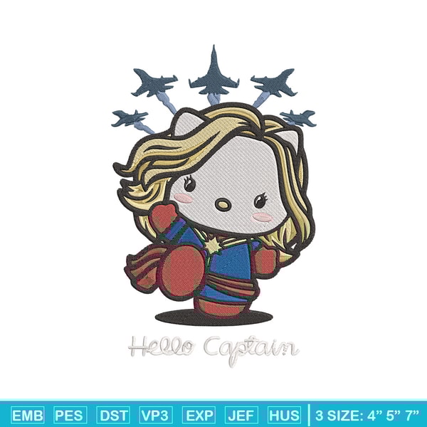 Hello captain Embroidery Design, Hello kitty Embroidery, Embroidery File, Anime Embroidery, Anime shirt,Digital download.jpg