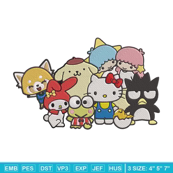 Hello Kitty friends Embroidery Design, Hello kitty Embroidery, Embroidery File, Anime Embroidery, Digital download.jpg
