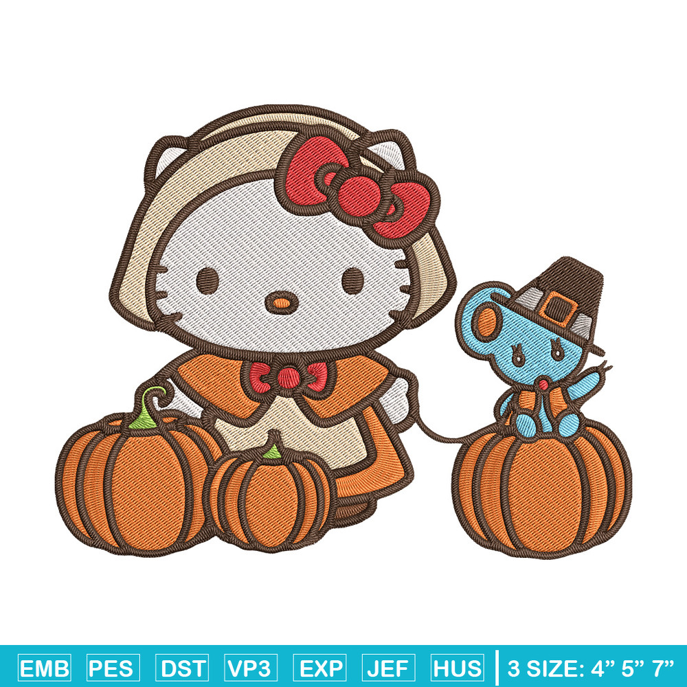 Hello kitty pumpkin Embroidery Design, Hello kitty Embroidery, Embroidery File, Anime Embroidery, Digital download.jpg
