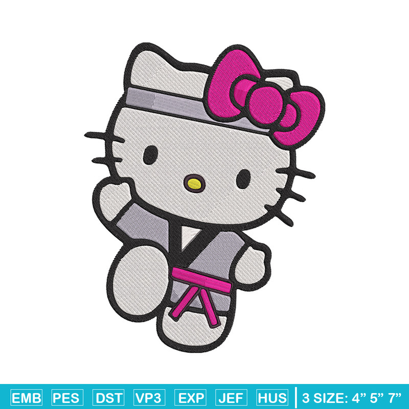Hello kitty Taekwondo Embroidery Design, Hello kitty Embroidery, Embroidery File, Anime Embroidery, Digital download.jpg