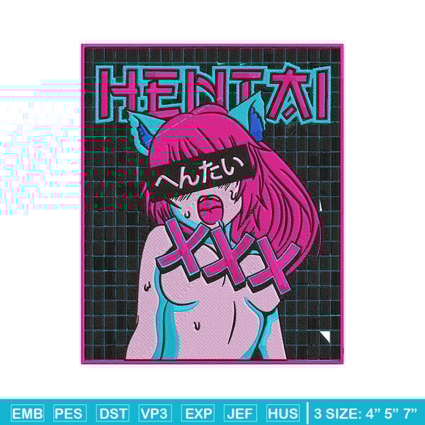 Hentai Poster Embroidery Design, Hentai Embroidery, Embroidery File, Anime Embroidery, Anime shirt, Digital download.jpg