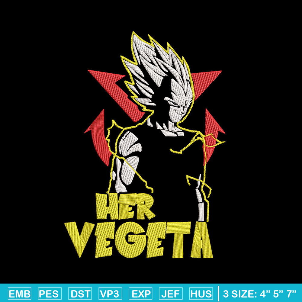 Her Vegeta Embroidery Design, Dragonball Embroidery, Embroidery File, Anime Embroidery, Anime shirt, Digital download.jpg