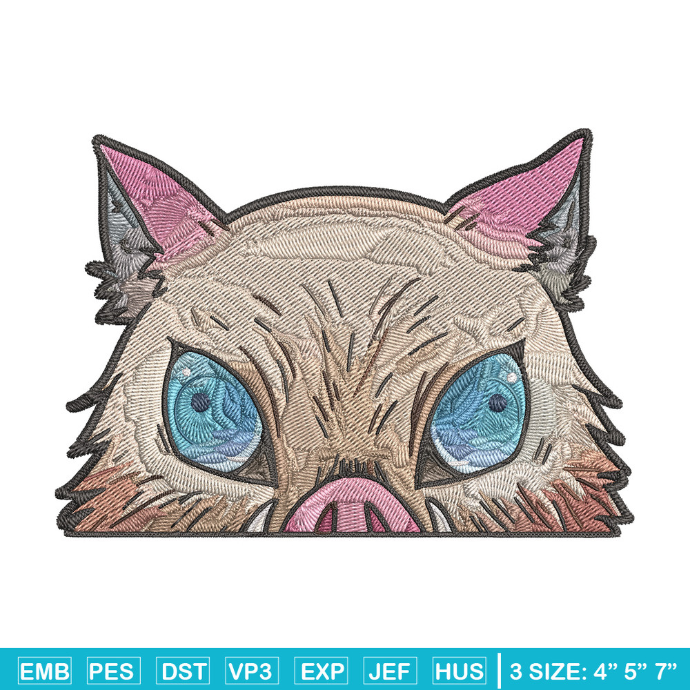 Inosuke Peeker Embroidery Design, Demon slayer Embroidery, Embroidery File, Anime Embroidery, Digital download..jpg