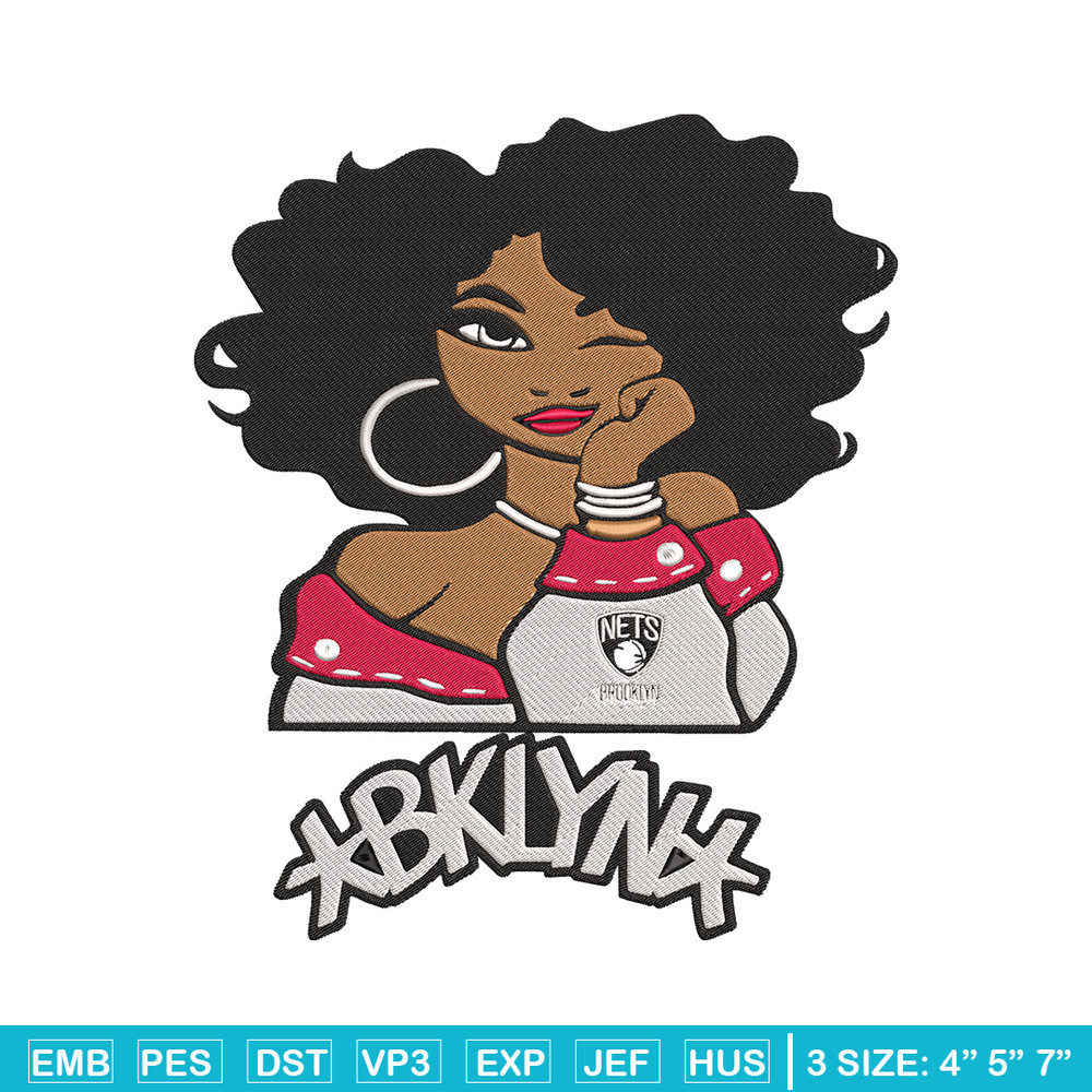 Brooklyn Nets girl embroidery design, NBA embroidery, Sport embroidery, Logo sport embroidery, Embroidery design..jpg