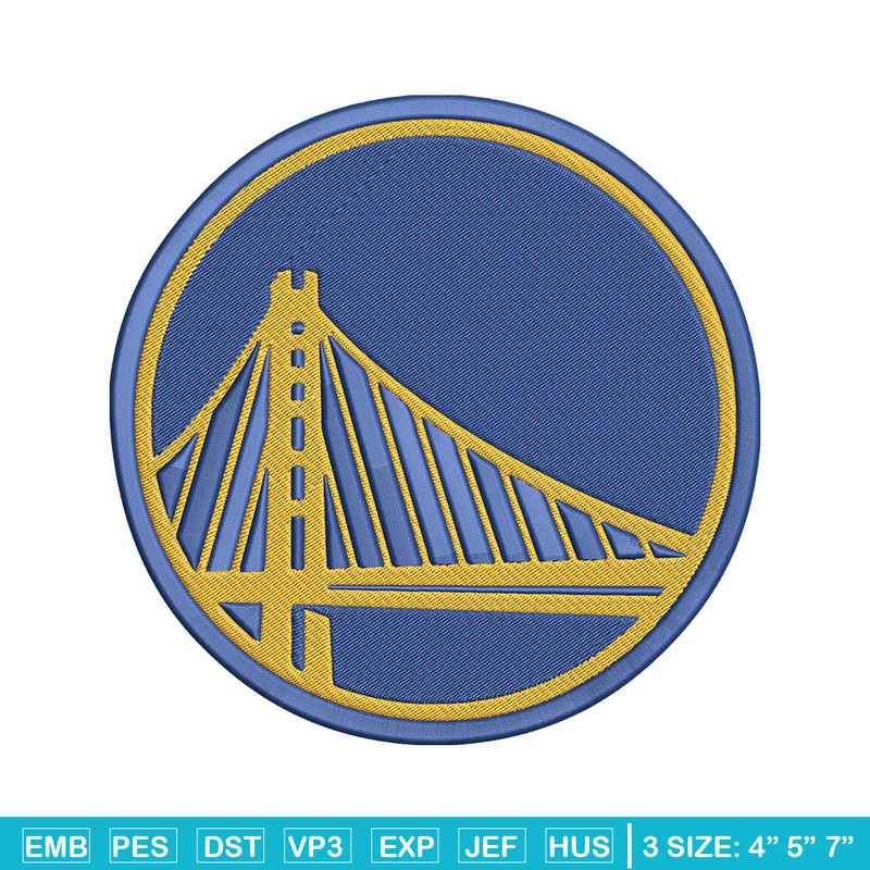 Golden State Warriors logo embroidery design, NBA embroidery,Sport embroidery, Embroidery design,Logo sport embroidery..jpg