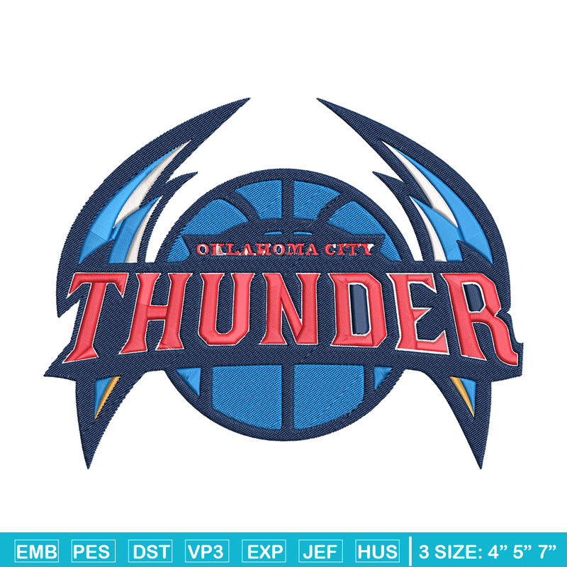 Oklahoma Thunder logo embroidery design,NBA embroidery,Sport embroidery,Embroidery design, Logo sport embroidery..jpg