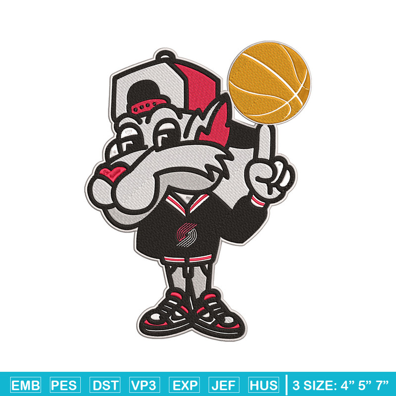 Portland Trail Blazers mascot embroidery design,NBA embroidery,Sport embroidery,Embroidery design, Logo sport embroidery.jpg