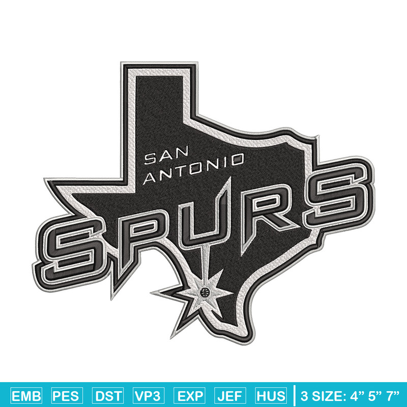San Antonio Spurs logo embroidery design, NBA embroidery, Embroidery design, Logo sport embroidery, Sport embroidery..jpg