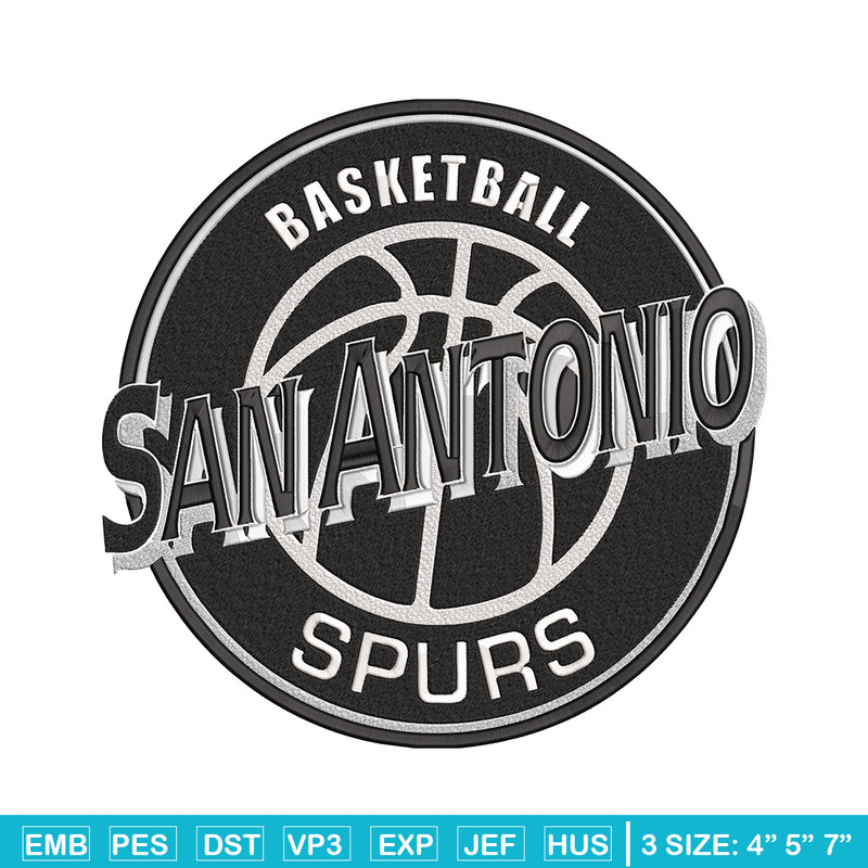 San Antonio Spurs logo embroidery design, NBA embroidery,Embroidery design,Logo sport embroidery, Sport embroidery.jpg