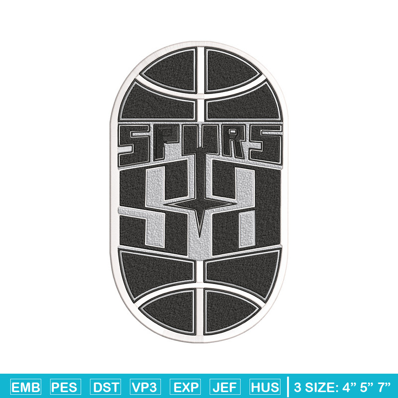 San Antonio Spurs logo embroidery design,NBA embroidery,Embroidery design, Logo sport embroidery, Sport embroidery..jpg