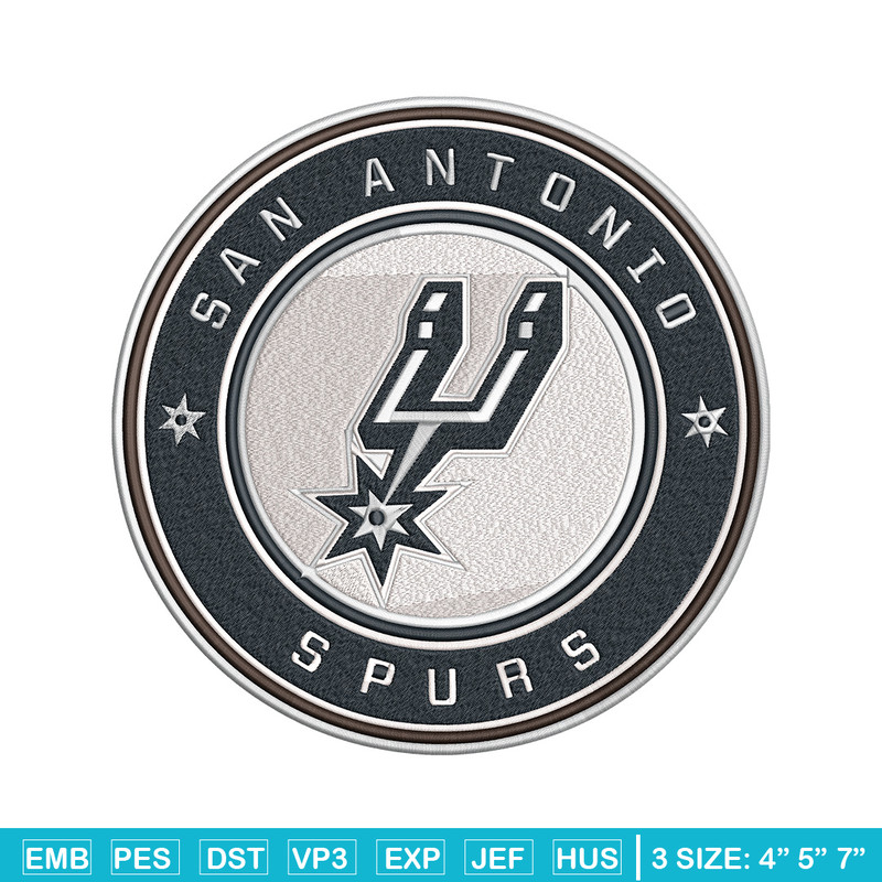 San Antonio Spurs logo embroidery design,NBA embroidery,Embroidery design, Logo sport embroidery, Sport embroidery.jpg