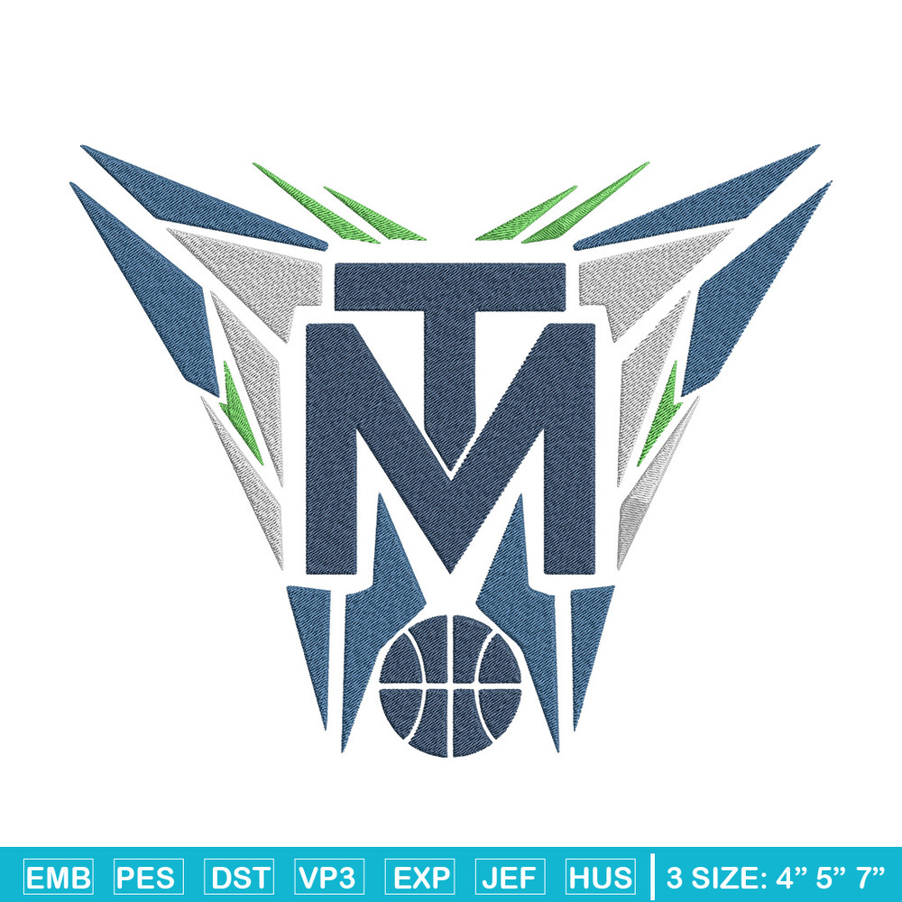 Timberwolves basketball embroidery design, NBA embroidery, Sport embroidery, Embroidery design, Logo sport embroidery.jpg