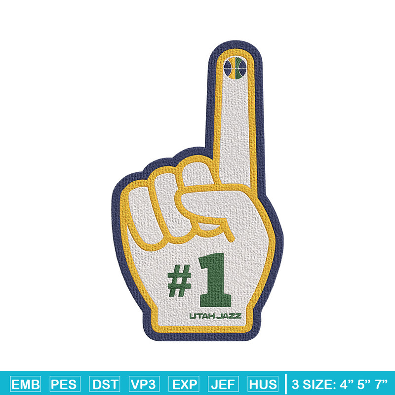 Utah Jazz no 1 embroidery design, NBA embroidery, Sport embroidery, Embroidery design, Logo sport embroidery.jpg