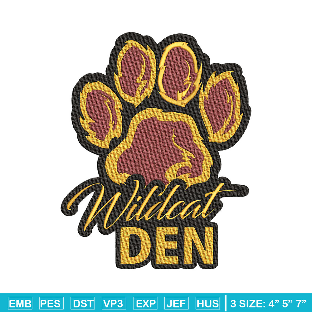 Wildcats' Den embroidery design, Logo embroidery, Sport embroidery, logo sport embroidery, Embroidery design.jpg