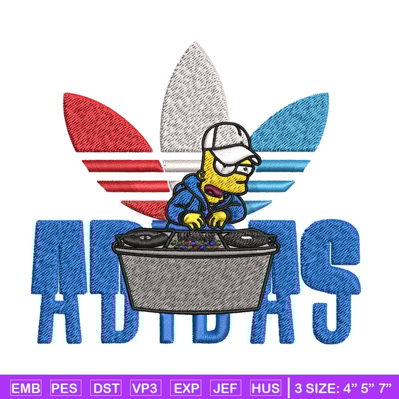 Bart dj adidas Embroidery Design, Adidas Embroidery, Brand Embroidery, Embroidery File, Logo shirt, Digital download.jpg