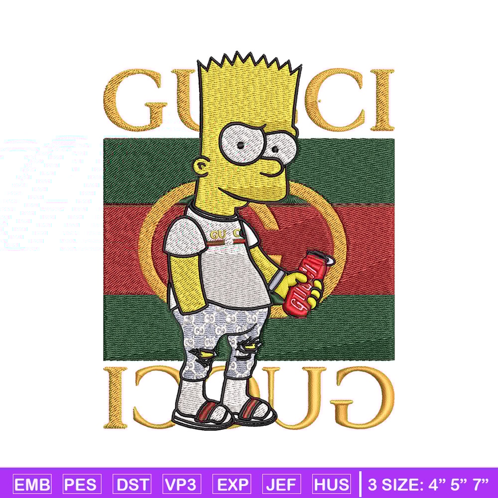Bart gucci Embroidery Design, Gucci Embroidery, Embroidery File, Logo shirt, Sport Embroidery, Digital download.jpg