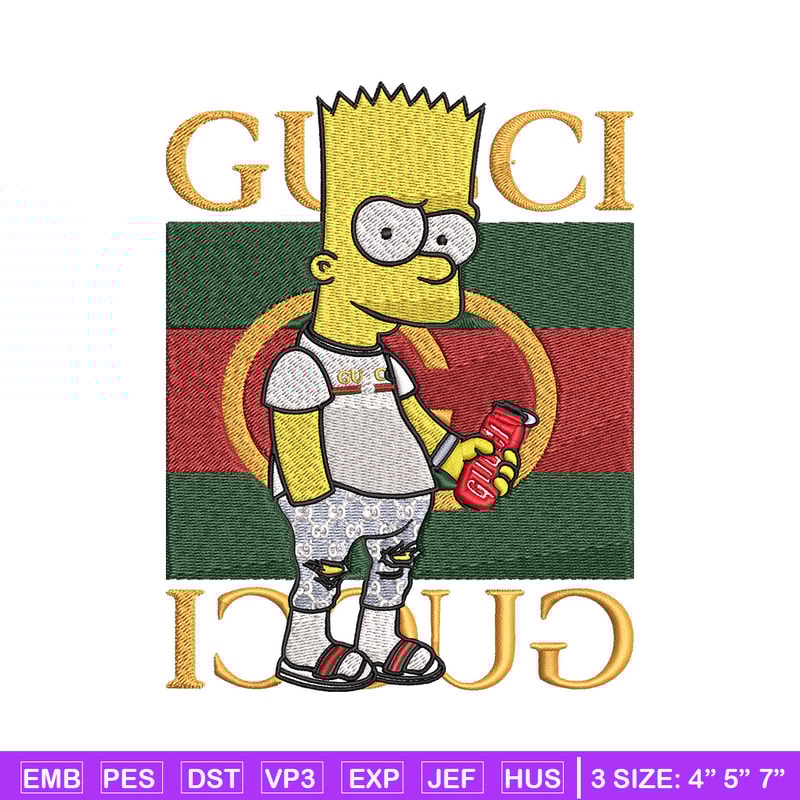 Bart gucci Embroidery Design, Gucci Embroidery, Embroidery File, Logo shirt, Sport Embroidery, Digital download.jpg