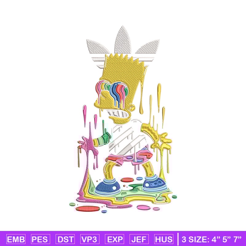 Bart simpson Embroidery Design, Simpson Embroidery, Embroidery File, Adidas Embroidery, Anime shirt, Digital download..jpg